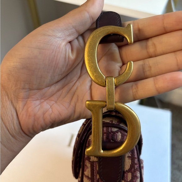 Dior Burgundy Saddle Bag - Picture 2 of 7